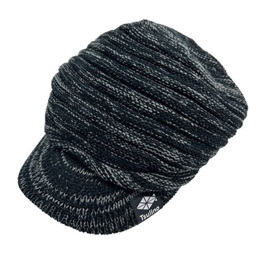 8フクレニットジープ【防寒/ニット帽】(ミックスブラック)